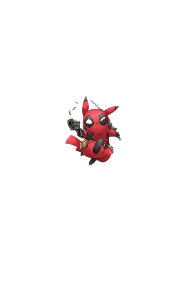 Pikachu Deadpool Fusion Black Crop Top