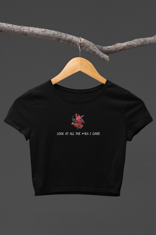 Pikachu Deadpool Fusion Black Crop Top