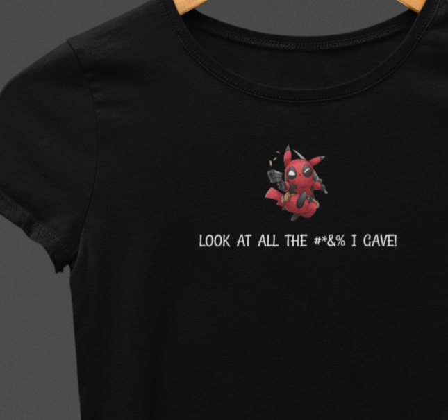 Pikachu Deadpool Fusion Black Crop Top