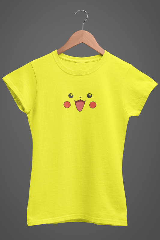 Pikachu Face Graphic – Women's Half Sleeve