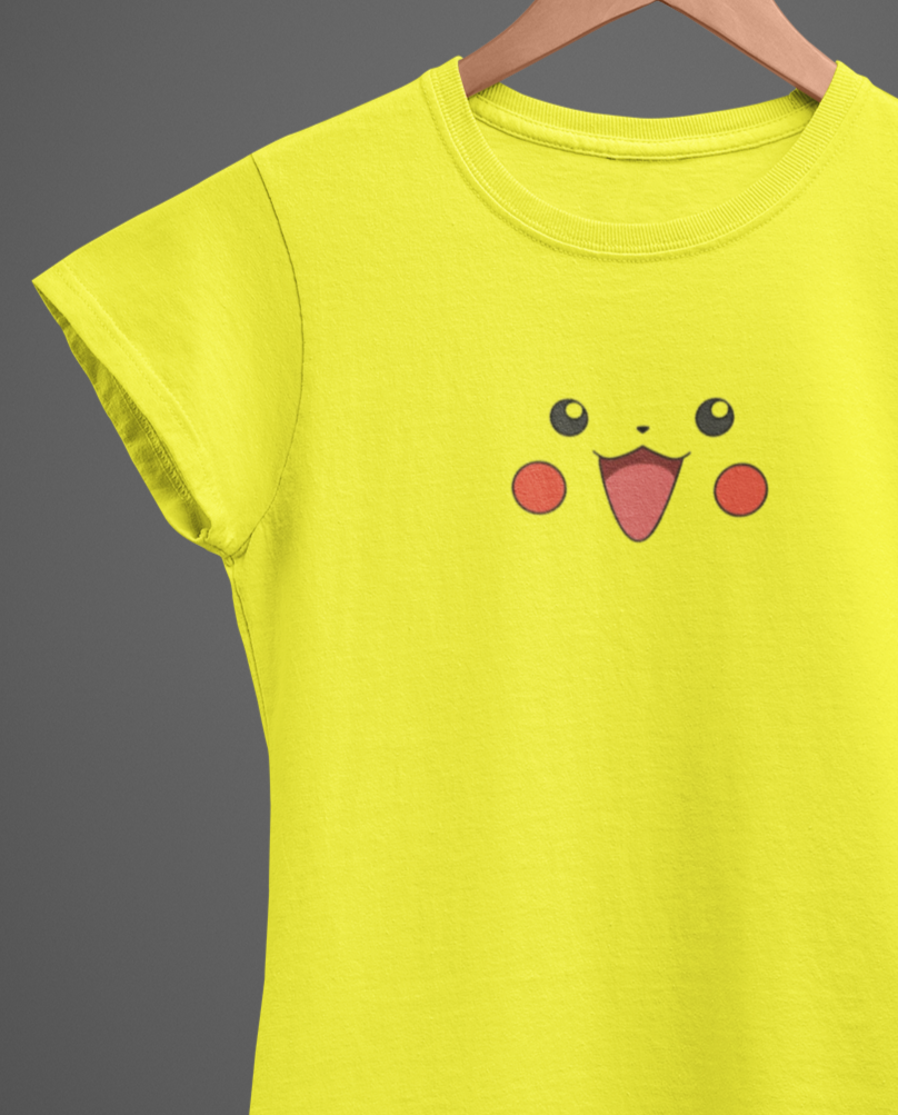 Pikachu Face Graphic – Women's Half Sleeve